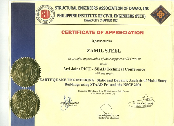 Zamil Steel Buildings Vietnam sponsored the 3rd Joint PICE – SEAD Technical Conference in Philippines